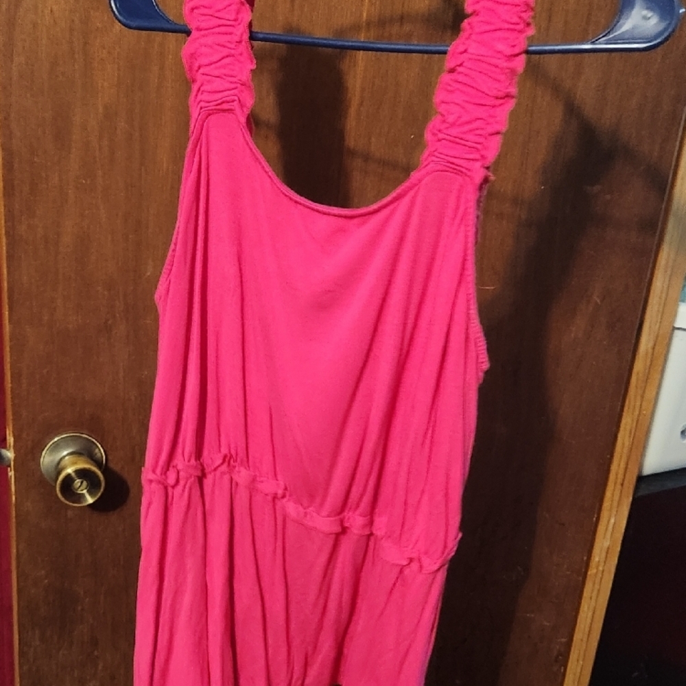 Pink Sleeveless Ruched Dress